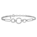 Leslie's Sterling Silver Rhod-plated 2-Strand with 1in ext. Fancy Bracelet - Image 3