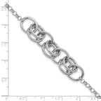 Leslie's Sterling Silver Rhodium-plated Fancy Link Bracelet - Image 5