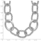 Leslie's Sterling Silver Rhodium-plated Fancy Link with 2in ext. Necklace - Image 5