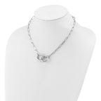Leslie's Sterling Silver Rhodium-plated Fancy Link w/1.75in ext. Necklace - Image 3