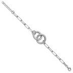 Leslie's Sterling Silver Rhod-plated Fancy Link with 1.25in ext. Bracelet - Image 2