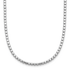 Leslie's Sterling Silver Rhodium-plated Beaded with 2in ext. Necklace