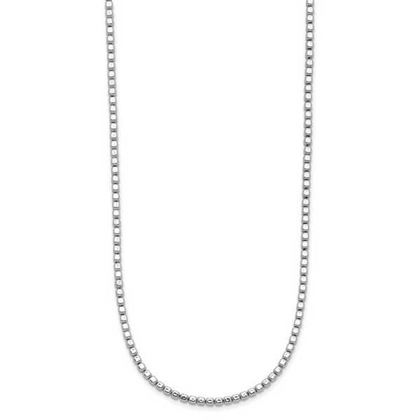 Leslie's Sterling Silver Rhodium-plated Beaded with 2in ext. Necklace - Image 2