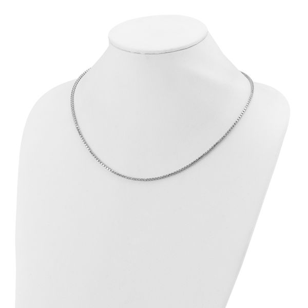 Leslie's Sterling Silver Rhodium-plated Beaded with 2in ext. Necklace - Image 3