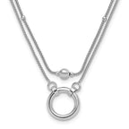 Leslie's Sterling Silver Rh-plat 2-strand Beads/Circle 17in w/2in ext. Neck