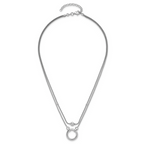 Leslie's Sterling Silver Rh-plat 2-strand Beads/Circle 17in w/2in ext. Neck - Image 4