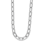Leslie's Sterling Silver Rh-plat Polish/Hammered Fancy w/2in ext. Necklace - Image 2