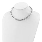 Leslie's Sterling Silver Rh-plat Polish/Hammered Fancy w/2in ext. Necklace - Image 3