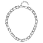 Leslie's Sterling Silver Rh-plat Polish/Hammered Fancy w/2in ext. Necklace - Image 4