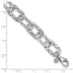 Leslie's Sterling Silver Rh-pl Polished/Hammered Fancy w/1in ext. Bracelet - Image 5
