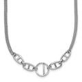Leslie's Sterling Silver Rh-plat Polish 2-strand Fancy w/1.75in ext. Neckla