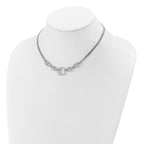 Leslie's Sterling Silver Rh-plat Polish 2-strand Fancy w/1.75in ext. Neckla - Image 3