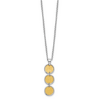 Leslie's SS Rh/Gold-plated Polished/Brushed Circles w/2in ext. Necklace - Image 2