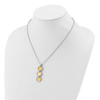 Leslie's SS Rh/Gold-plated Polished/Brushed Circles w/2in ext. Necklace - Image 3