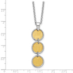 Leslie's SS Rh/Gold-plated Polished/Brushed Circles w/2in ext. Necklace - Image 5