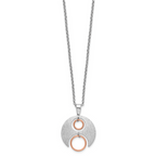 Leslie's Sterling Silver Rh/Rose gold-plat Polish/Brushed w/1in ext. Neckla - Image 2