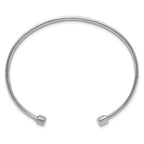 Leslie's Sterling Silver Rhodium-plated Polished/Braided Cuff Bangle - Image 2
