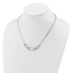 Leslie's Sterling Silver Rh-plated Polished CZ with 2in ext. Necklace - Image 3