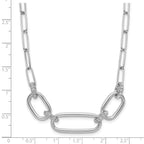 Leslie's Sterling Silver Rh-plated Polished CZ with 2in ext. Necklace - Image 5