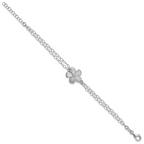 Leslie's SS RH-plat Radiant Essence Pol/Scratch CZ w/1in ext. Bracelet - Image 2
