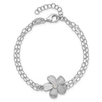 Leslie's SS RH-plat Radiant Essence Pol/Scratch CZ w/1in ext. Bracelet - Image 4