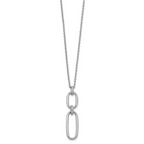 Leslie's Sterling Silver Rh-plated Polished CZ with 2in ext. Necklace - Image 2