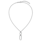 Leslie's Sterling Silver Rh-plated Polished CZ with 2in ext. Necklace - Image 4