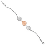 Leslie's SS Rh-plat/Rose-tone Radiant Essence Polished/Scratch Bracelet - Image 2