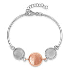Leslie's SS Rh-plat/Rose-tone Radiant Essence Polished/Scratch Bracelet - Image 4