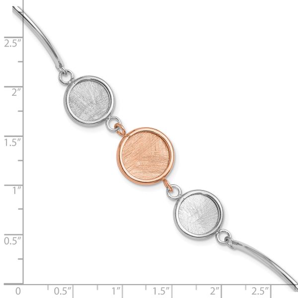 Leslie's SS Rh-plat/Rose-tone Radiant Essence Polished/Scratch Bracelet - Image 5