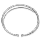 Leslie's Sterling Silver Rhodium-plated Polished Flexible Cuff Bangle - Image 2