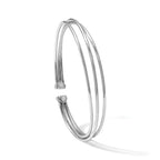 Leslie's Sterling Silver Rhodium-plated Polished Flexible Cuff Bangle - Image 5