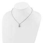 Leslie's Sterling Silver Rhodium-plated Polished Heart Toggle Necklace - Image 3