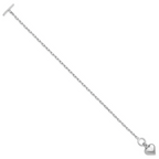 Leslie's Sterling Silver Rhodium-plated Polished Heart Toggle Bracelet - Image 2