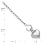 Leslie's Sterling Silver Rhodium-plated Polished Heart Toggle Bracelet - Image 5