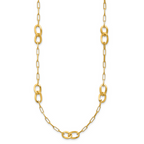 Leslie's Sterling Silver Gold-plated Fancy Link with 1in ext. Necklace - Image 2