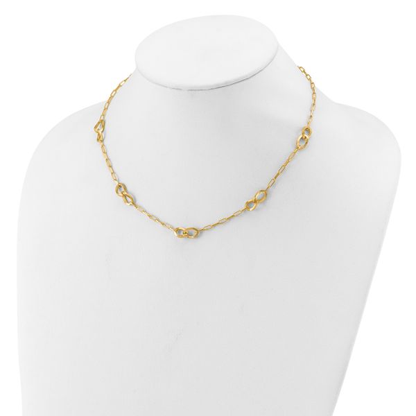 Leslie's Sterling Silver Gold-plated Fancy Link with 1in ext. Necklace - Image 3