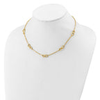 Leslie's Sterling Silver Gold-plated Fancy Link with 1in ext. Necklace - Image 3