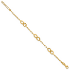 Leslie's Sterling Silver Gold-plated Fancy Link with 1in ext. Bracelet - Image 2