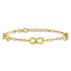 Leslie's Sterling Silver Gold-plated Fancy Link with 1in ext. Bracelet - Image 3