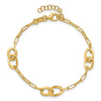 Leslie's Sterling Silver Gold-plated Fancy Link with 1in ext. Bracelet - Image 4