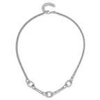 Leslie's Sterling Silver Rhodium-plated Fancy Link with 2in ext. Necklace - Image 4