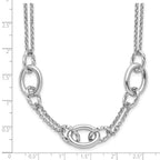 Leslie's Sterling Silver Rhodium-plated Fancy Link with 2in ext. Necklace - Image 5