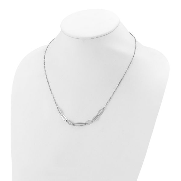 Leslie's Sterling Silver Rhodium-plated with 1.5in ext. Necklace - Image 3
