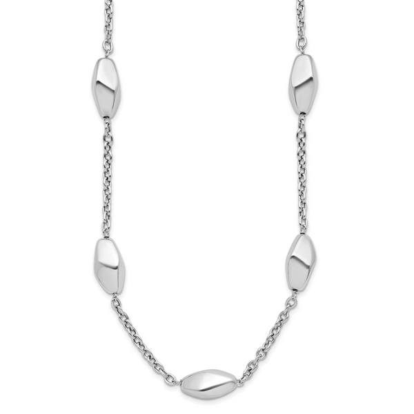 Leslie's Sterling Silver Rhodium-plated Polished with 1.5in ext. Necklace - Image 2