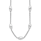 Leslie's Sterling Silver Rhodium-plated Polished with 1.5in ext. Necklace - Image 2