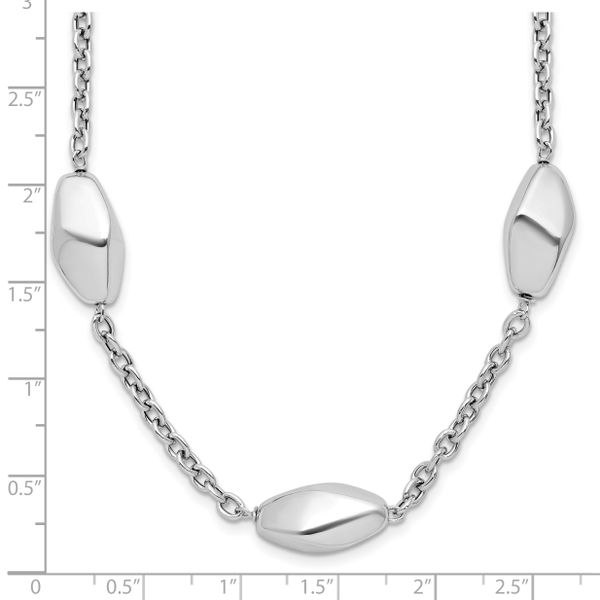 Leslie's Sterling Silver Rhodium-plated Polished with 1.5in ext. Necklace - Image 5