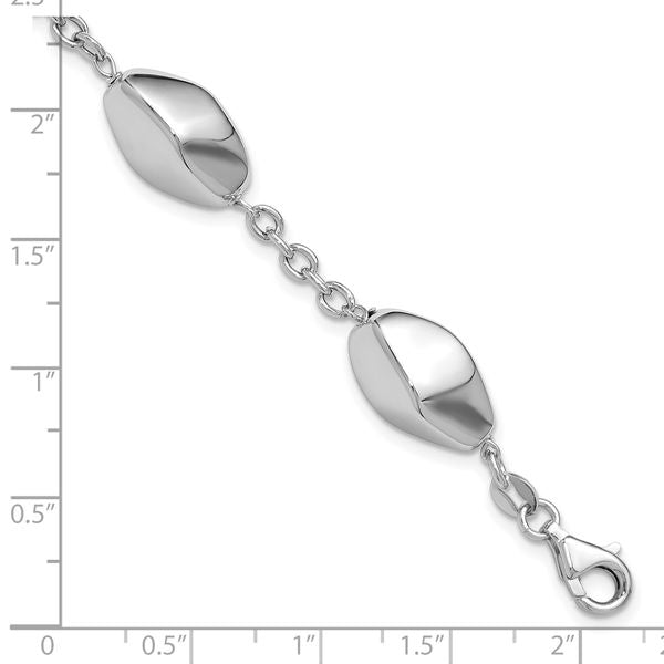 Leslie's Sterling Silver Rhodium-plated Polished with .75in ext. Bracelet - Image 5