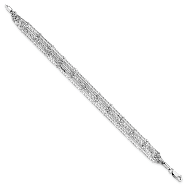 Leslie's Sterling Silver Seven Strand Beaded Bracelet - Image 2
