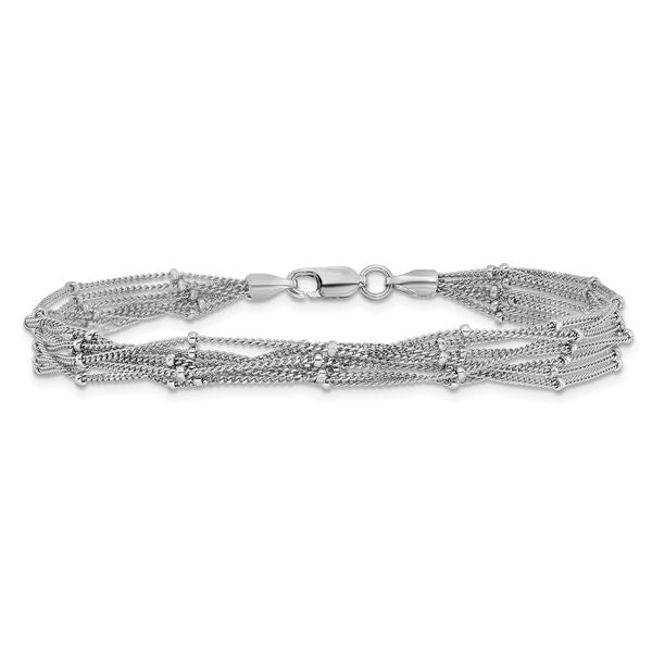 Leslie's Sterling Silver Seven Strand Beaded Bracelet - Image 3